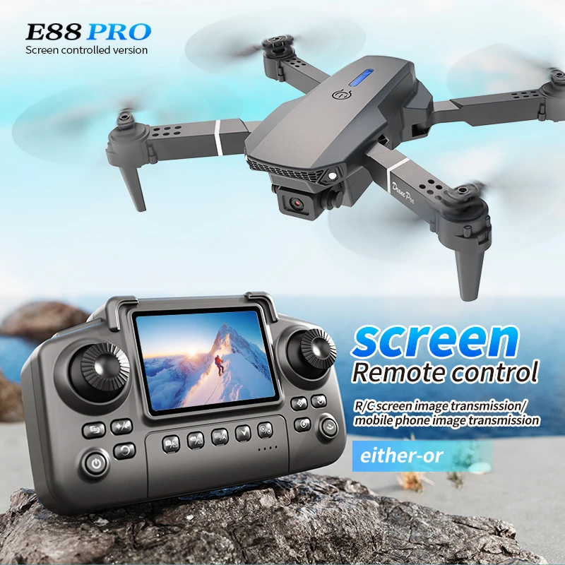 Rc Helicopter Electric - Profesyonel E88 PRO Drone ekranlı 8K