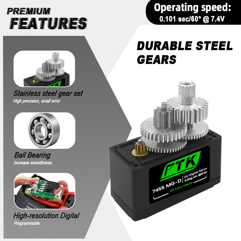 PTK 7455MG-D servo 12g Dijital - Rc Helicopter Servo incelemesi ve fiyatı